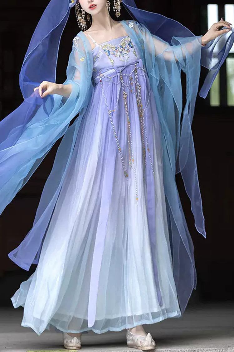 Violet Embroidered Lace Classic Hanfu Full Outfit