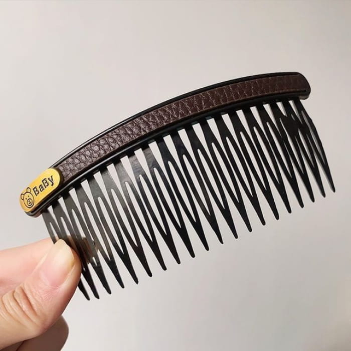 Faux Leather / Acrylic Hair Comb (Various Designs) - Dark
