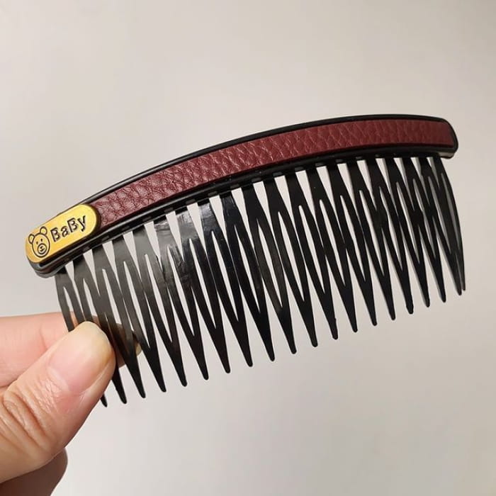 Faux Leather / Acrylic Hair Comb (Various Designs) - Dark