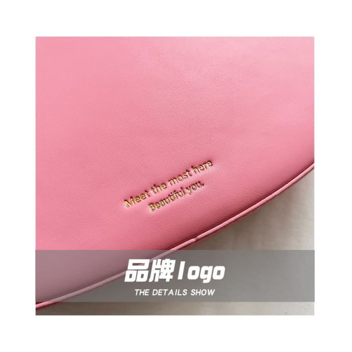 Faux Leather Pearl Strap Shoulder Bag