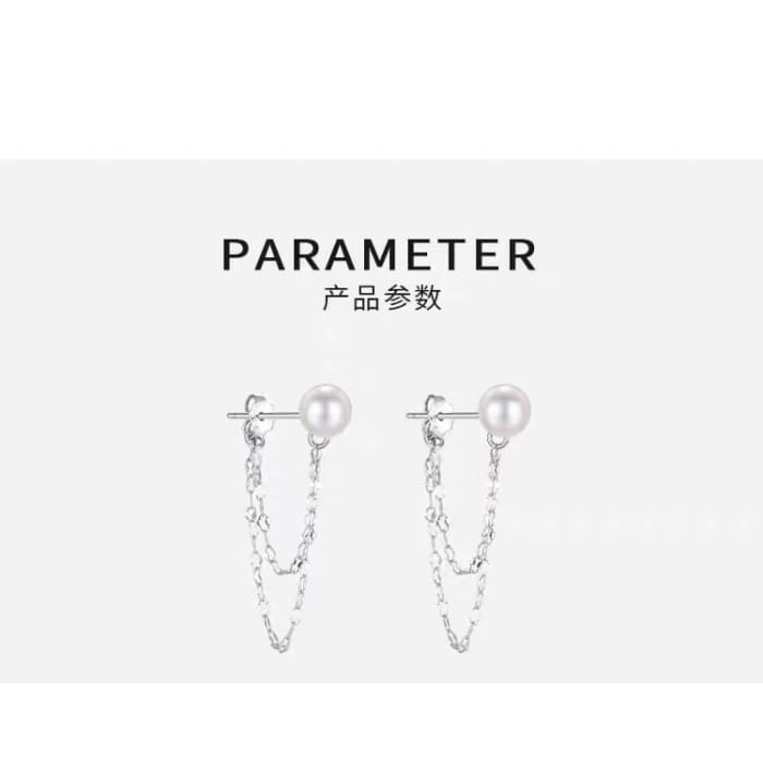 Faux Pearl Chain Alloy Dangle Earring