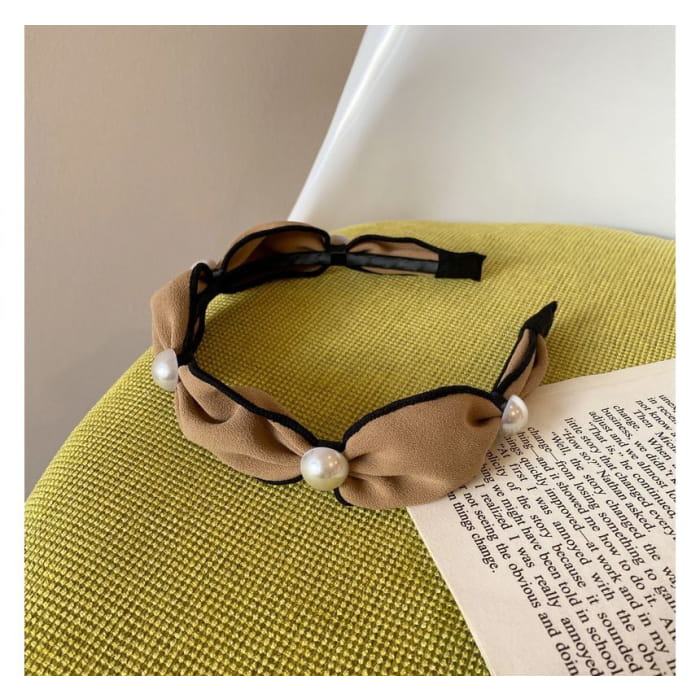 Faux Pearl Fabric Headband