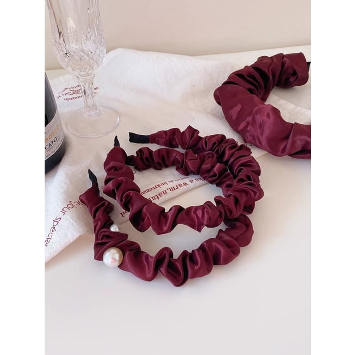 Faux Pearl Shirred Headband