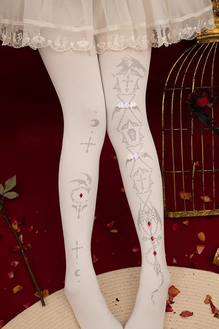 Velvet Print Sweet Lolita Leggings, 120D, Two Shades