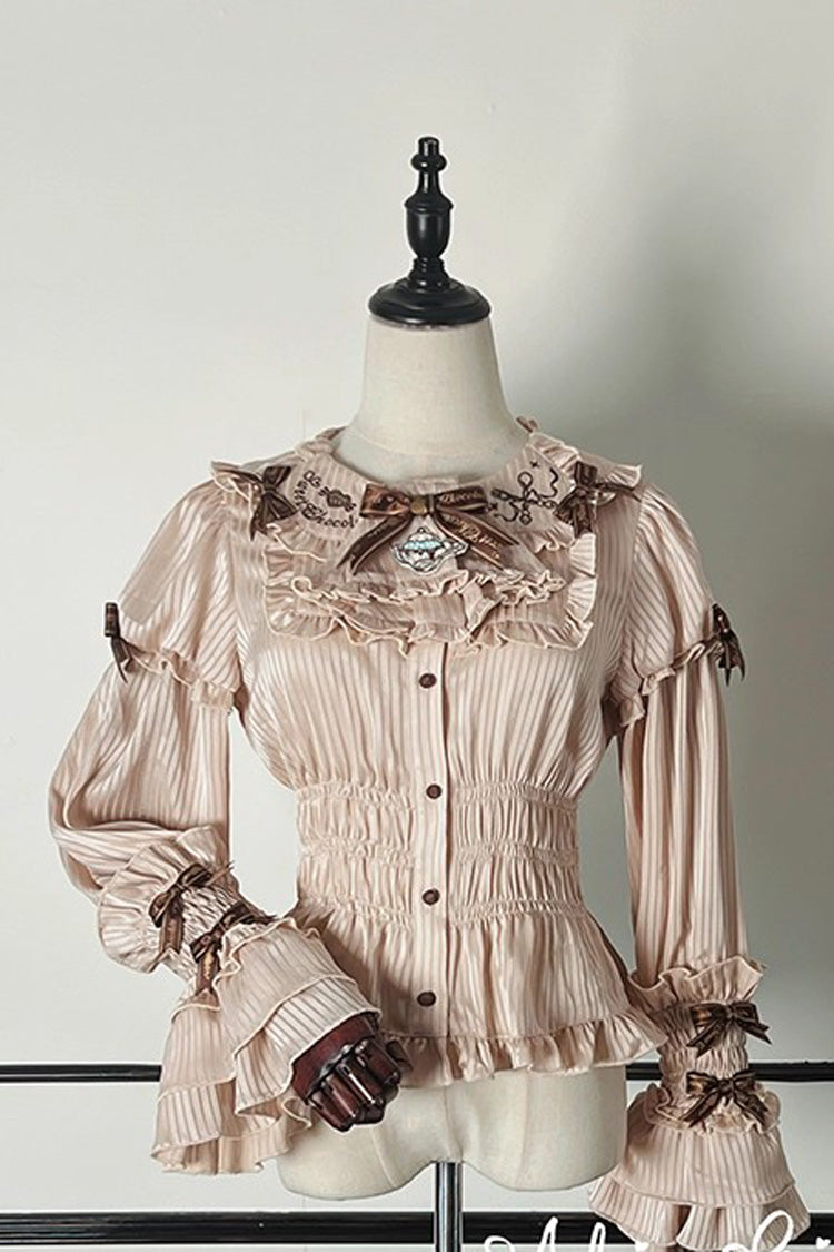 Round Collar Trumpet Sleeve Bow Sweet Lolita Blouse