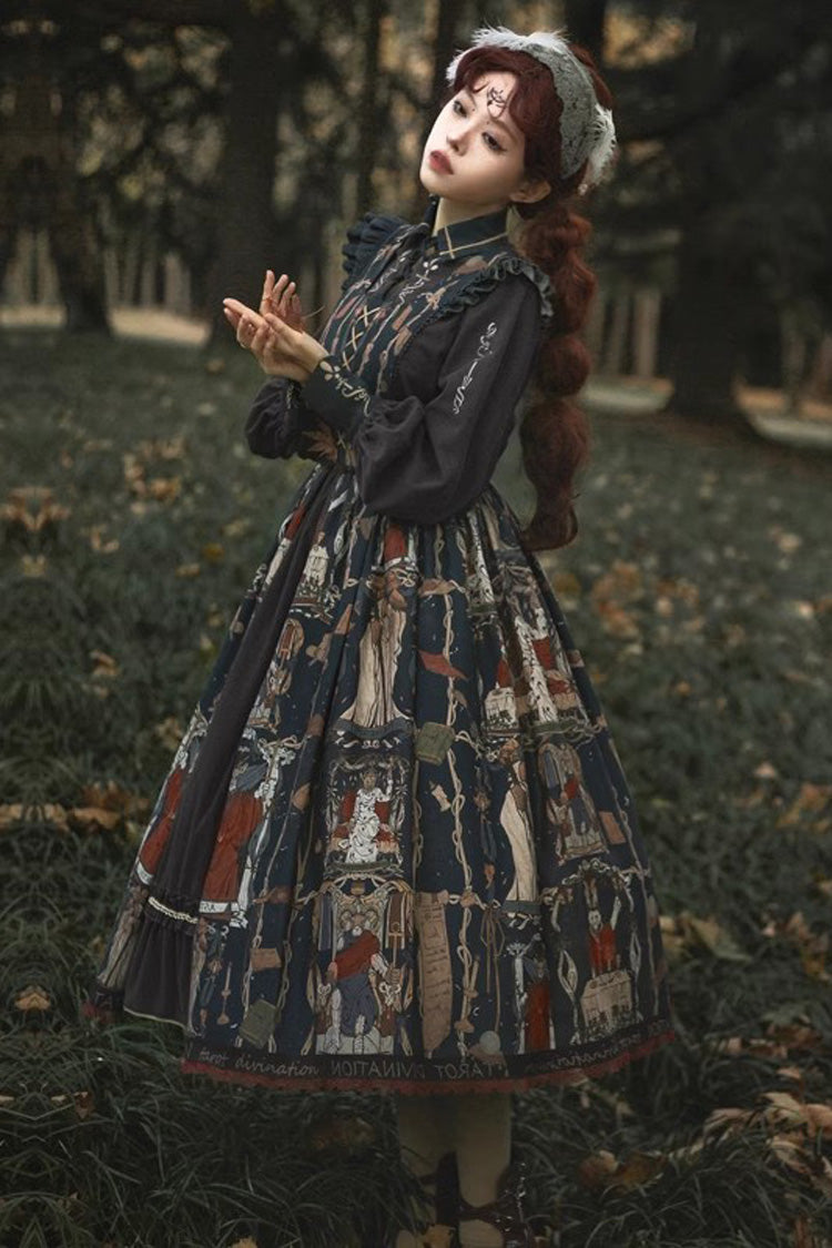 Sweet Strap Dress with Bowknot in Dark Blue