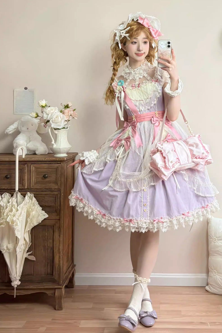 Violet Sakura Spring Strapless Bow Lolita JSK Mini