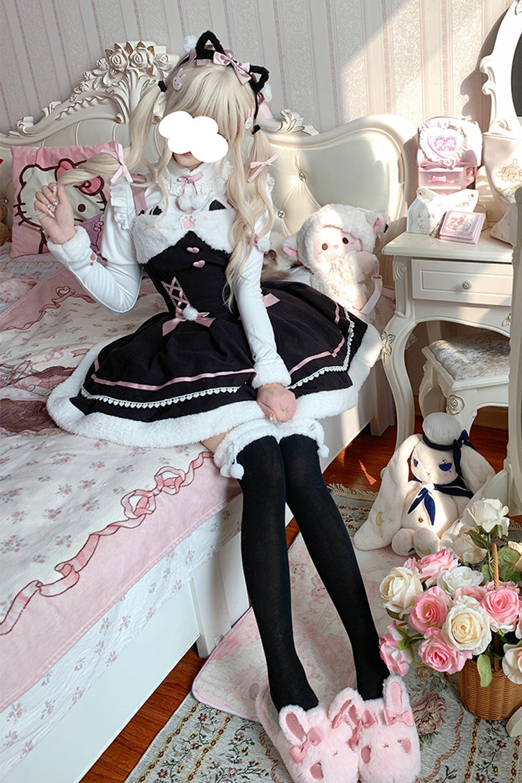 Double-Layered Bowknot Sweet Lolita JSK for Cool Weather - Star Who Meow