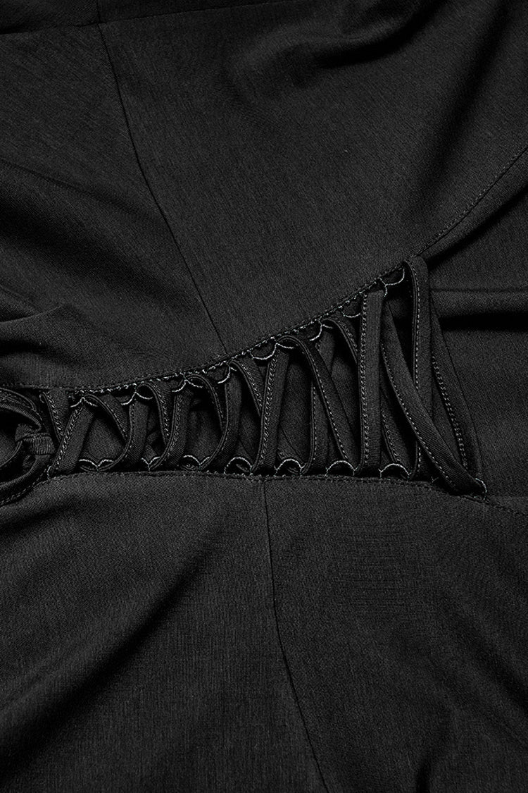 Punk Dress with 3D Eye Print and Lace Details