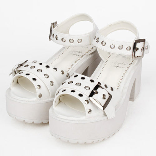Platform High-Heel Sandals with Rivet Decor for Lolita Style