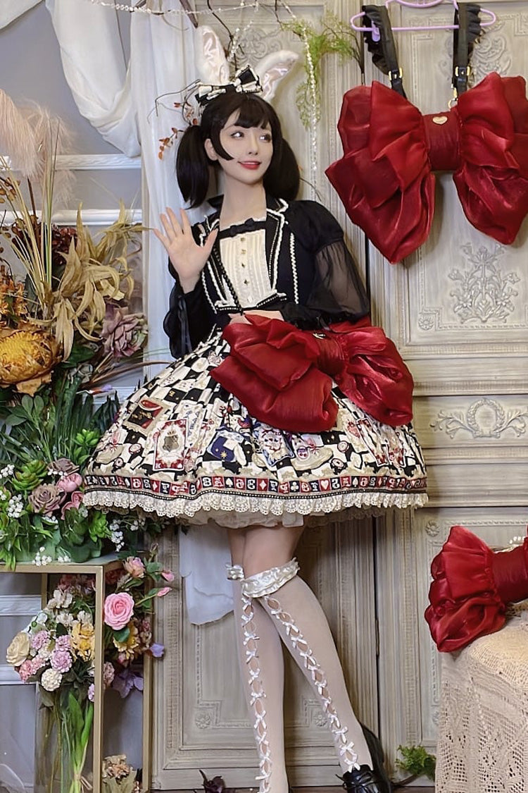 Burgundy Large Ribbon Heart Nameplate Lolita Satchel