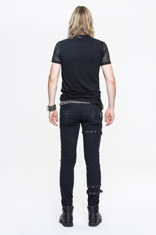 Diamond Mesh Gothic T-Shirt for Men's Punk Style