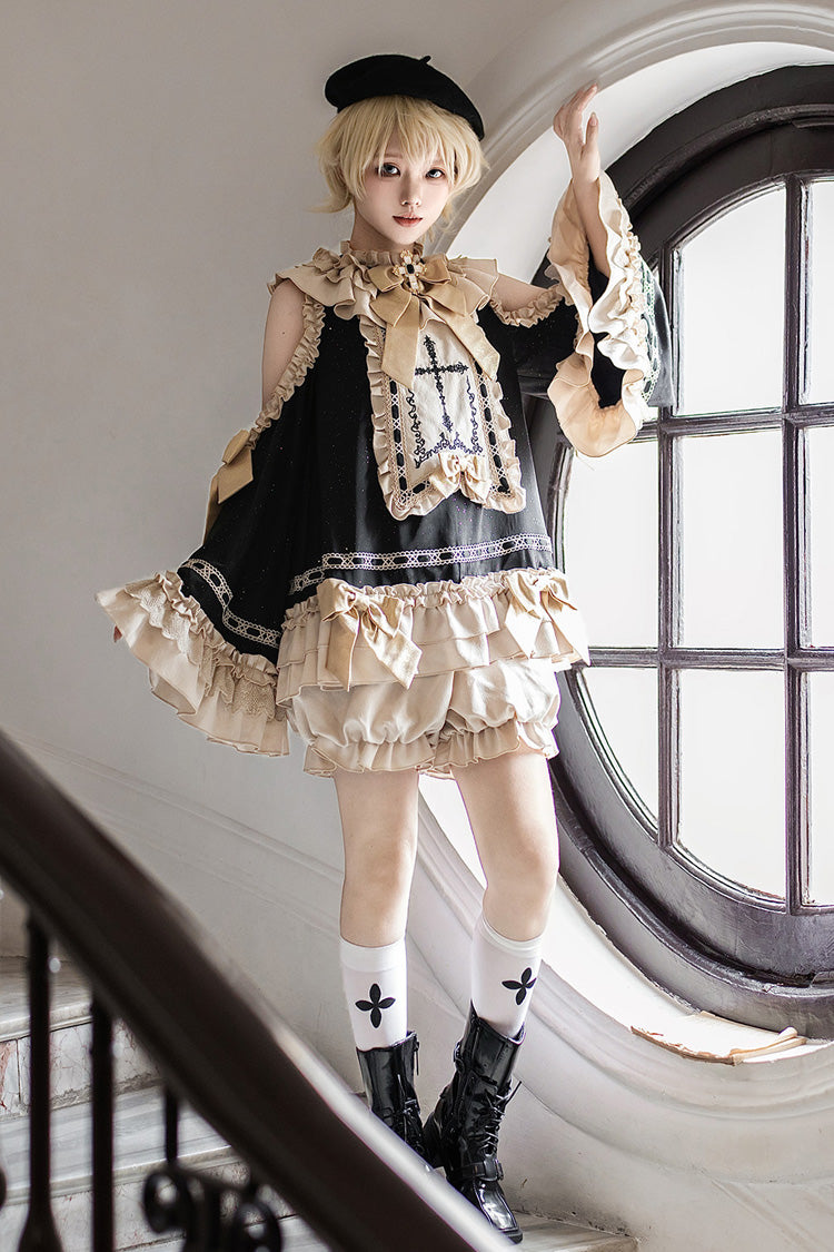 Ouji Lolita Set with Off-Shoulder and Bow