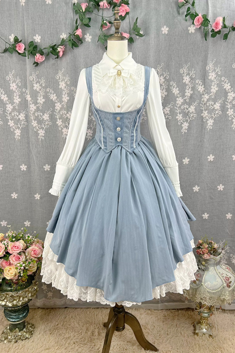 Printed Embroidered Bustier Jsk Dress - Dreamlike Realm