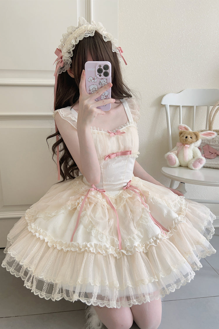 Ballet Lace JSK Dress with Bowknot in 4 Colors