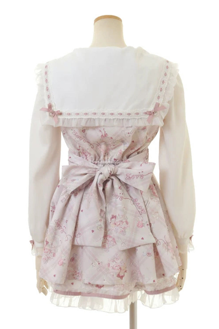 Sewing Bear Plus Size Jirai Kei Dress with Print and Bowknot