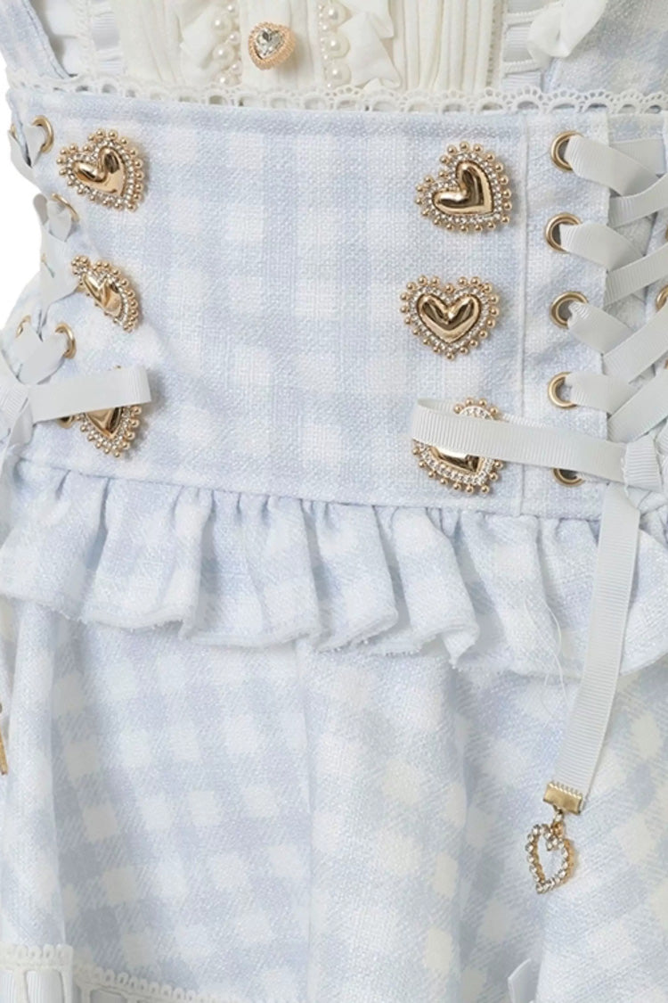 Plaid Ruffle Bow Skirt - Plus Size College Style