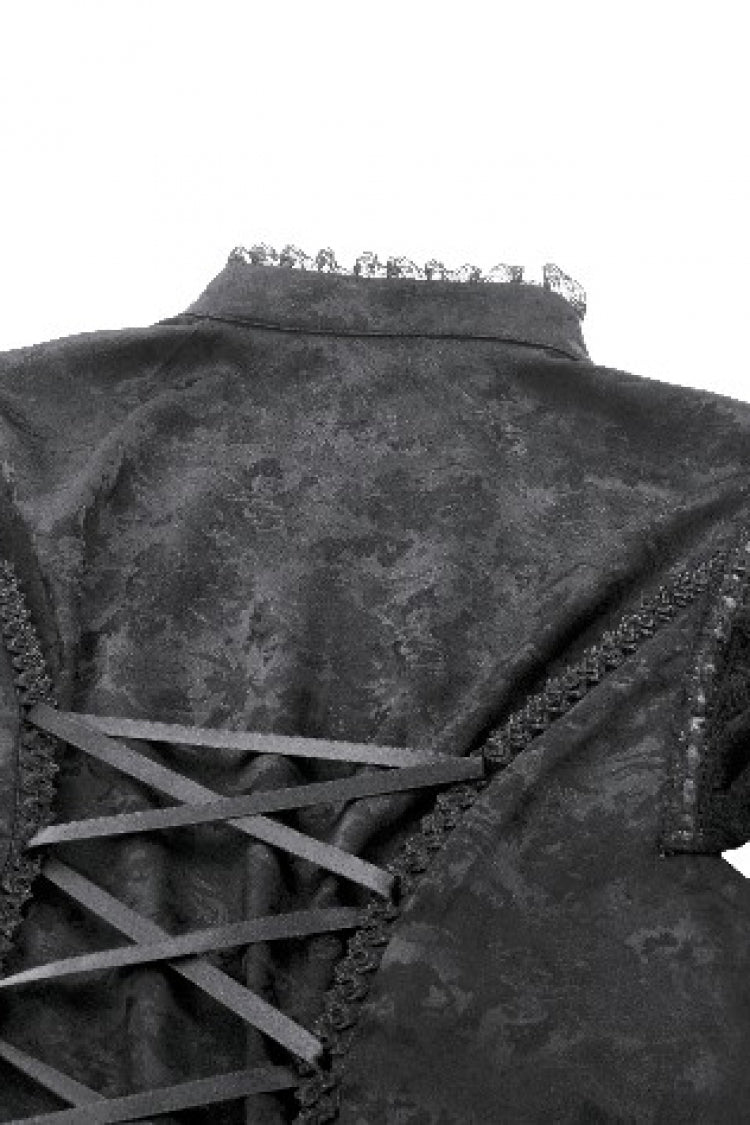 Victorian Corset Top with Lace-Up Front and Cutouts