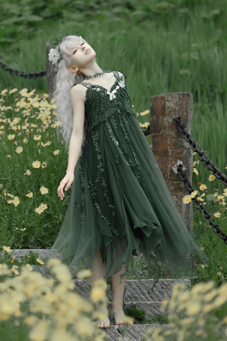 Emerald Forest Asymmetric Hem Sweet Chinese Jumper