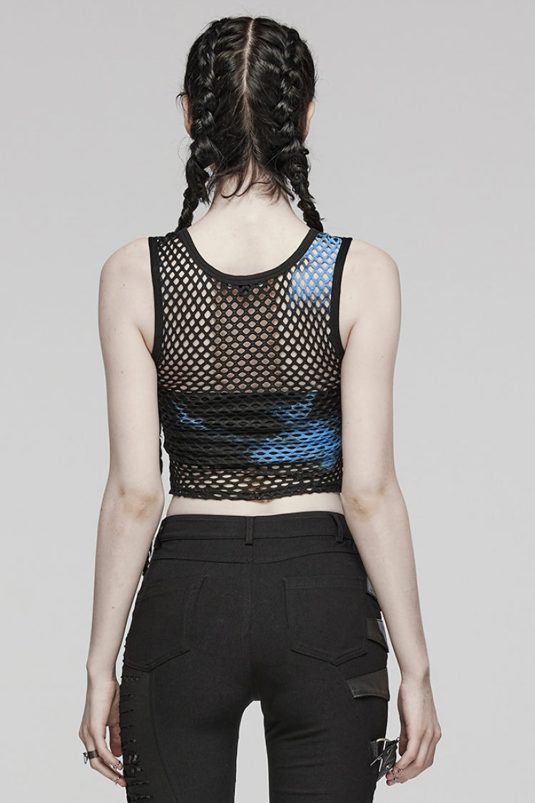 Sleeveless Hollow Tie-Dye Steampunk Vest