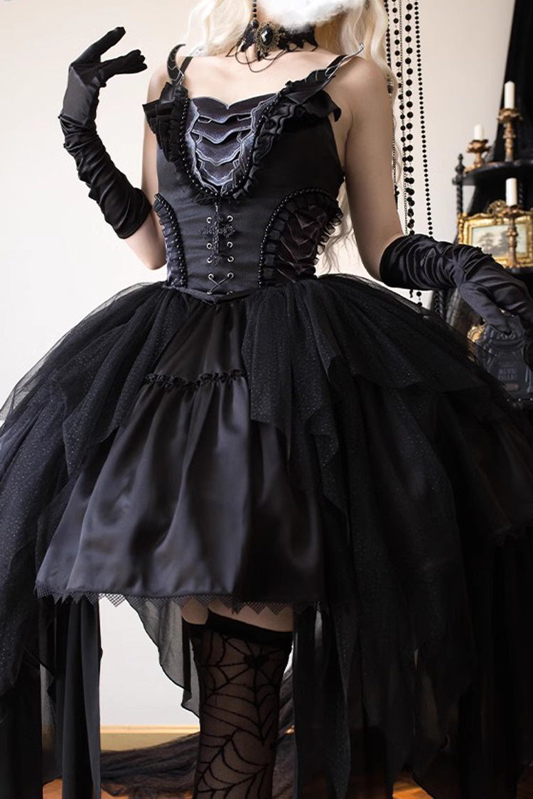 Black Goat of the Forest Lace Up Gothic Elegant Lolita Dress