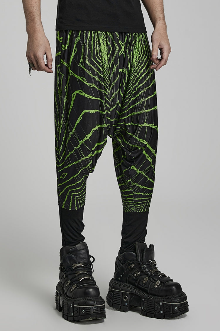 Emerald Halo Motif Men's Dropped Trousers