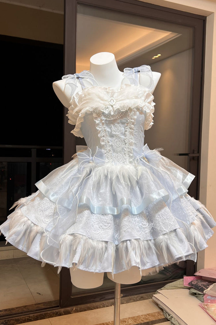 Wings Arrival Multilayer Ruffle Ballet Sweet Elegant Lolita Jumper Dress 3 Colors