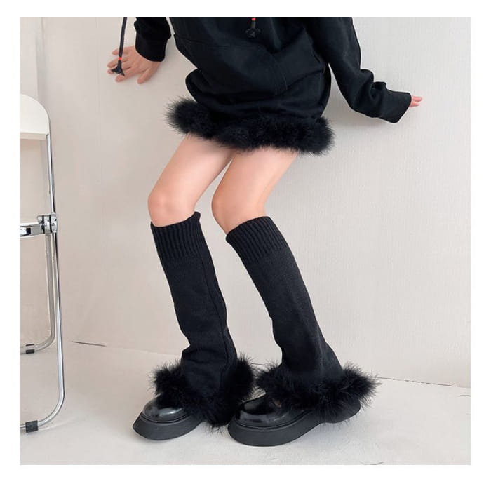 Feather Accent Leg Warmer