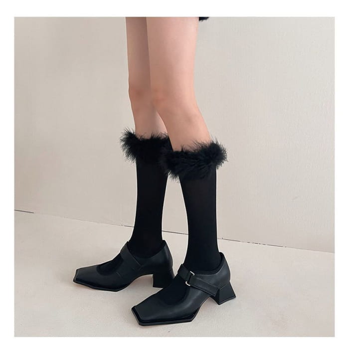 Feather Accent Tall Socks