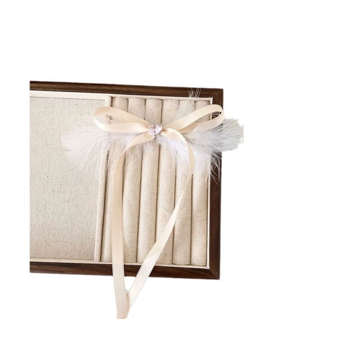 Feather Rhinestone Ribbon Hair Clip