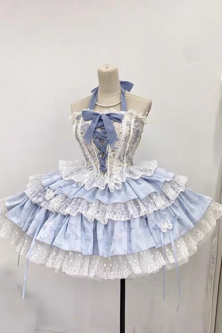 Ballet Lace Bowknot Sweet Lolita JSK Set - Multi-Layer Ruffled