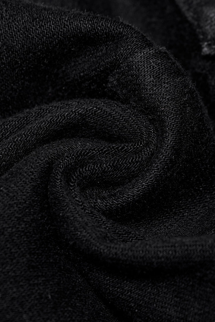 Women's Punk Buckle Jeans, Black with Pocket Detail