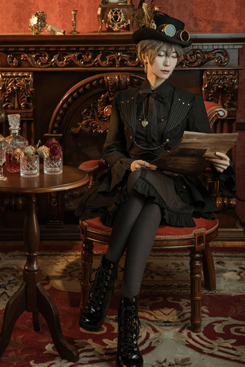 Ouji Lolita Dress with Striped Print