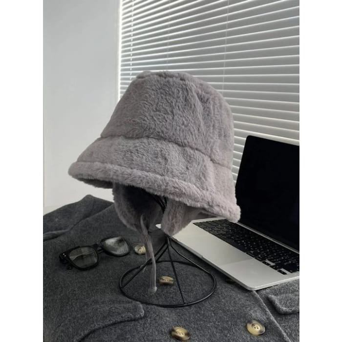 Fleece Plain Bucket Hat
