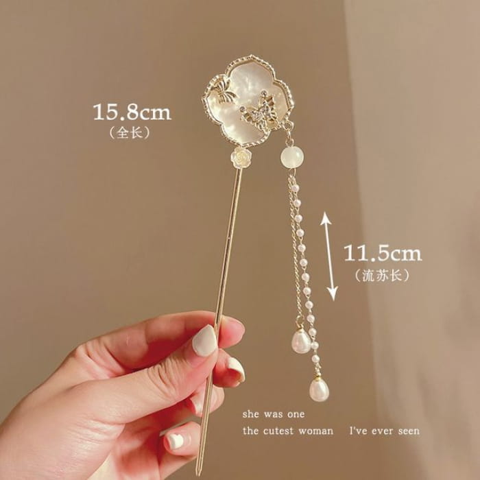 Floral Acrylic Alloy Hair Stick - Butterfly & Fun - Light