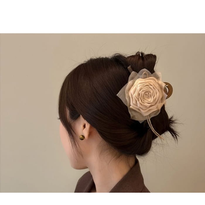 Floral Fabric Hair Clamp / Clip