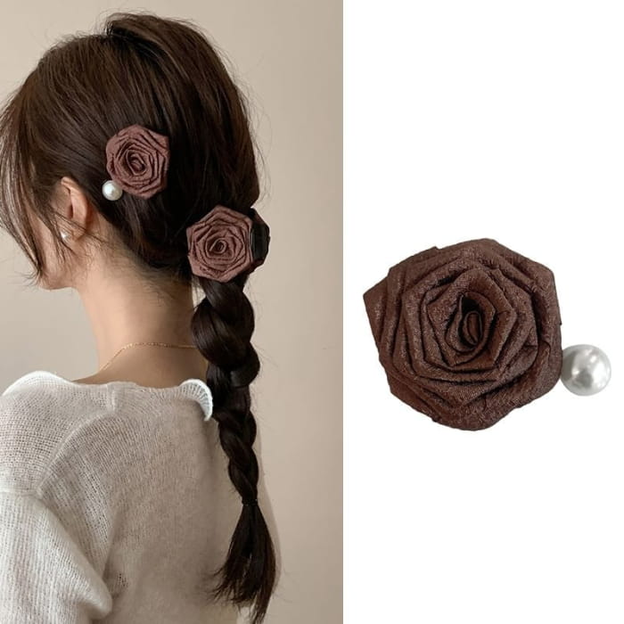 Floral Fabric Hair Clamp / Clip