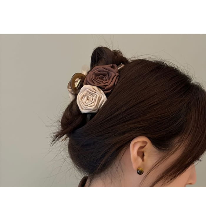Floral Fabric Hair Clamp / Clip