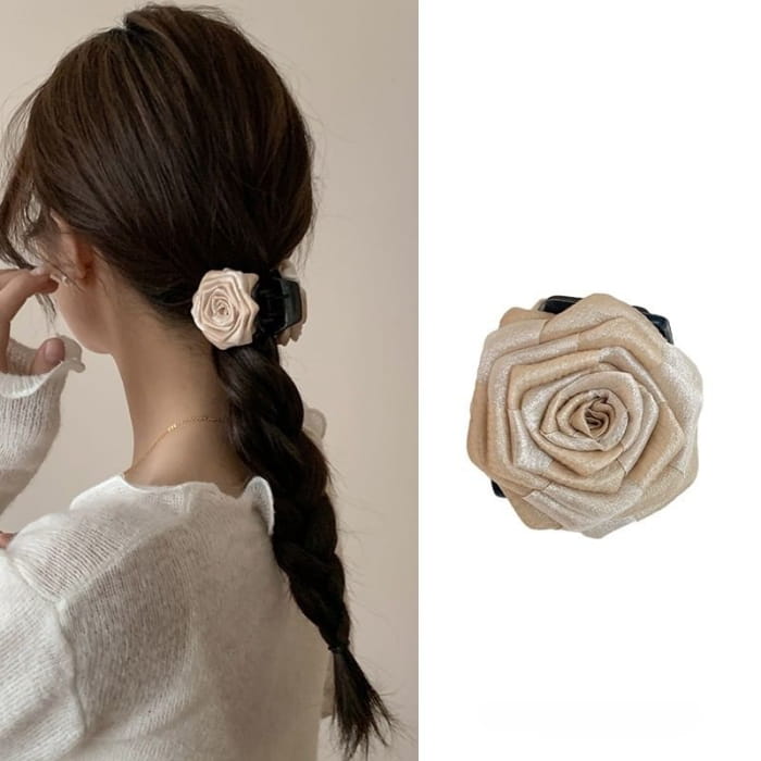 Floral Fabric Hair Clamp / Clip