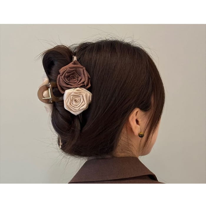 Floral Fabric Hair Clamp / Clip