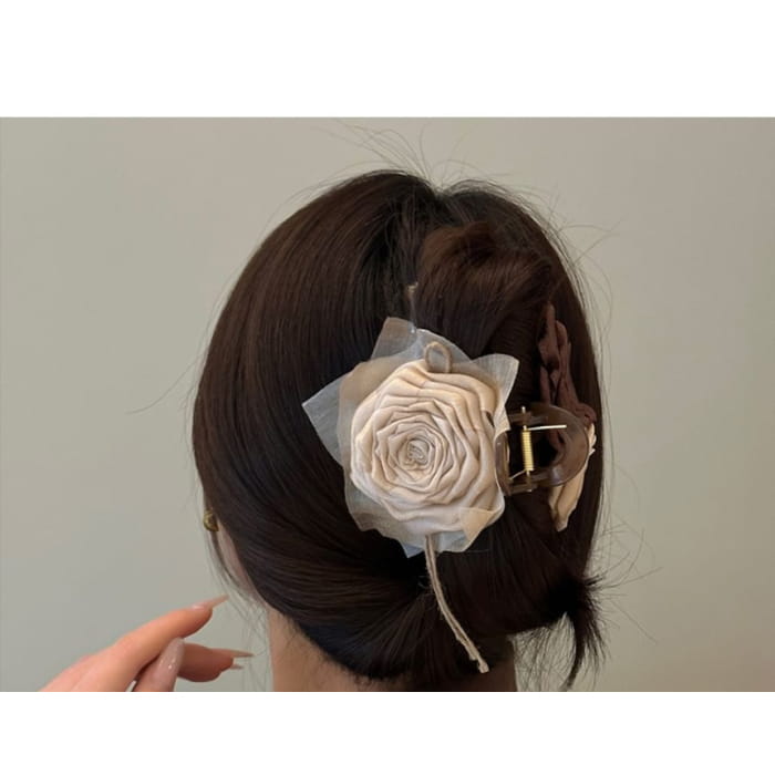 Floral Fabric Hair Clamp / Clip