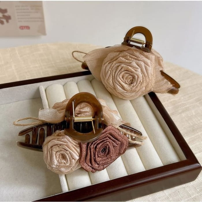 Floral Fabric Hair Clamp / Clip