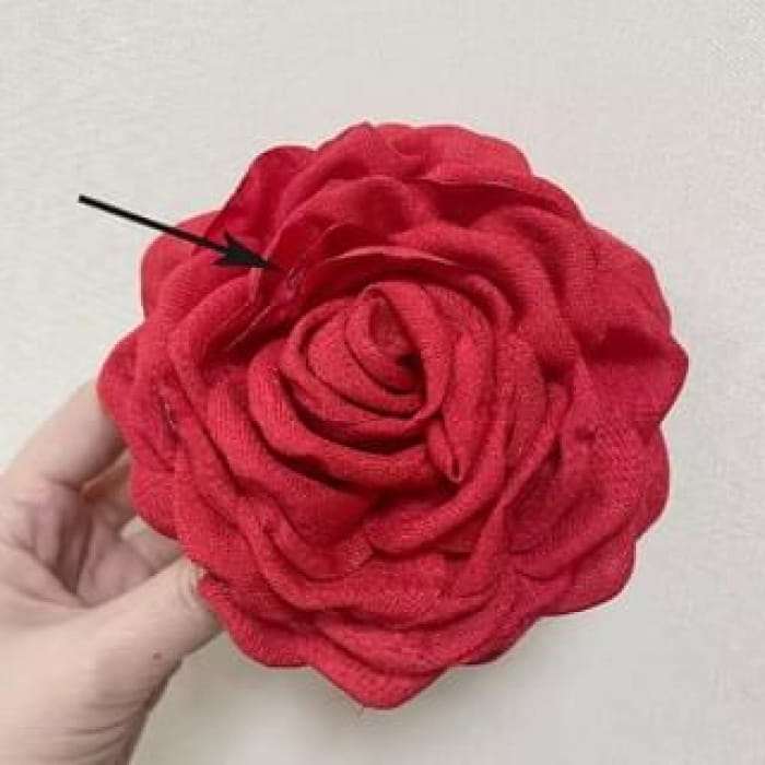 Floral Fabric Hair Claw - 1 - Red / One Size