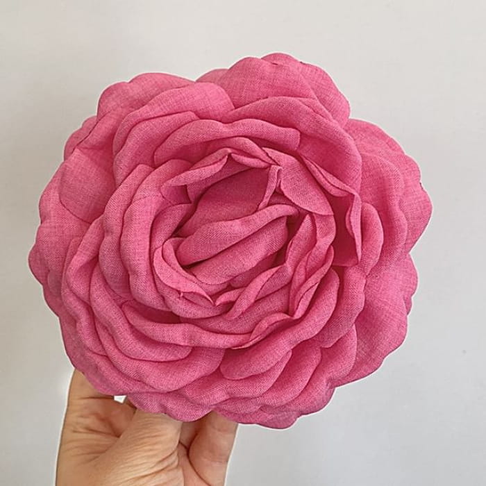 Floral Fabric Hair Claw - 4 - Rose Pink / One Size
