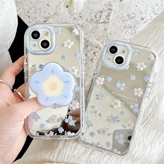 Floral Mirrored Phone Case - iPhone 15 Pro Max / Plus / 14