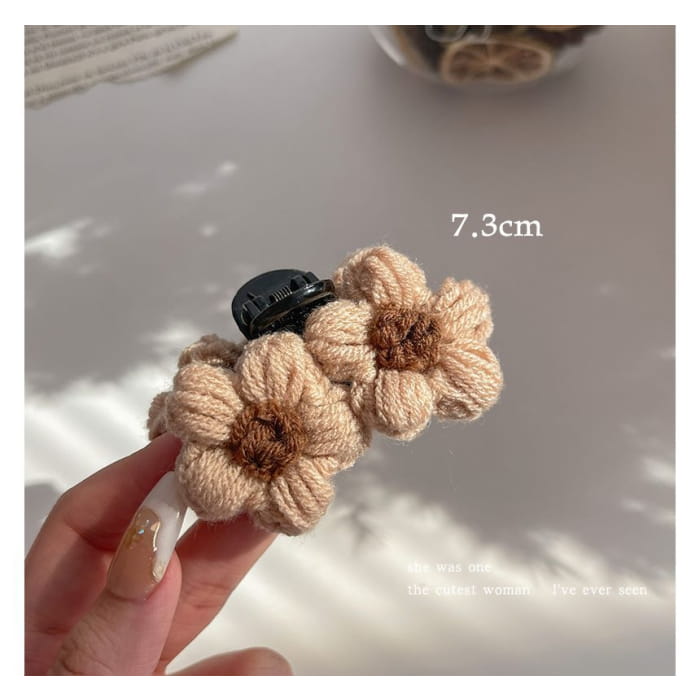 Floral Yarn Hair Clamp / Clip / Headband