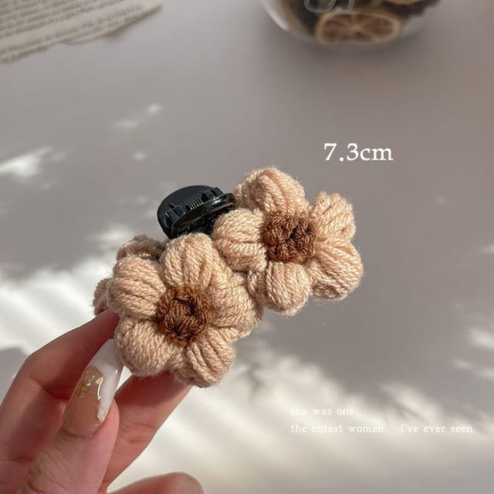Floral Yarn Hair Clamp / Clip / Headband - 2 Flowers