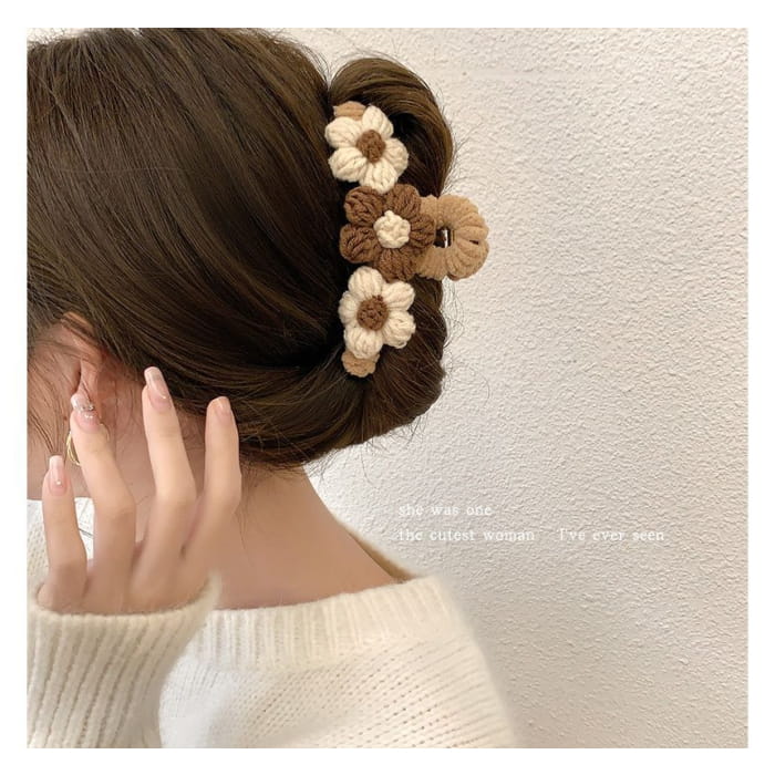 Floral Yarn Hair Clamp / Clip / Headband