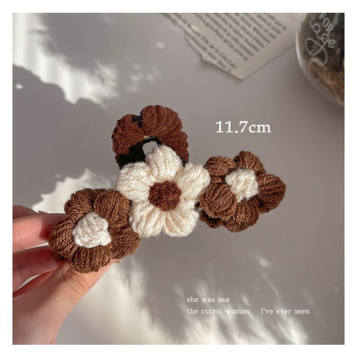 Floral Yarn Hair Clamp / Clip / Headband