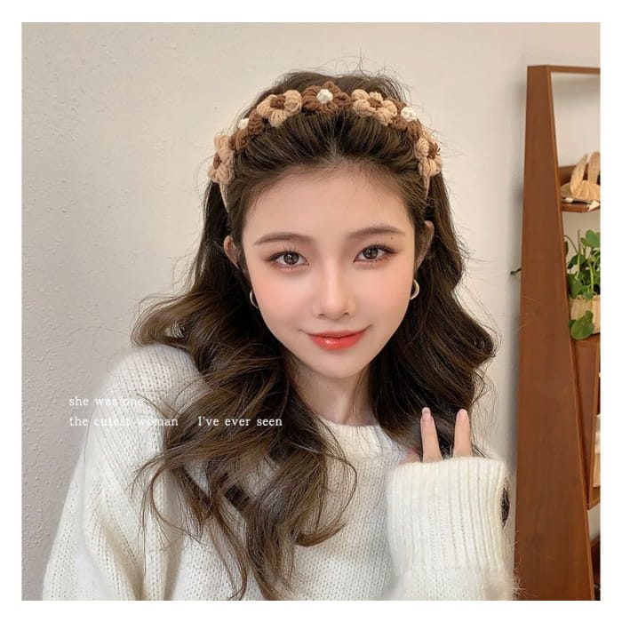 Floral Yarn Hair Clamp / Clip / Headband